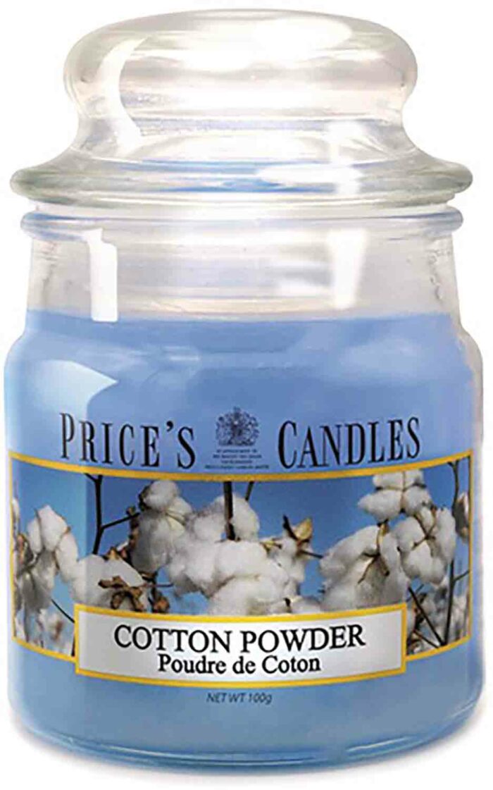 Price´s Candles Cotton Powder 100 g vonná svíčka příslušenství