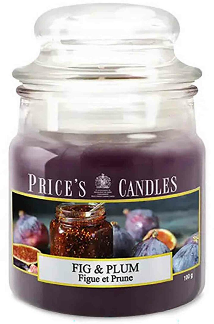 Price´s Candles Fig & Plum 100 g vonná svíčka příslušenství