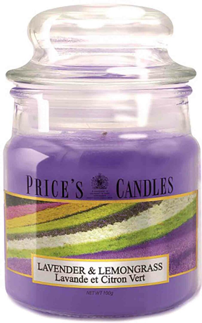 Price´s Candles Lavender & Lemongrass 100 g vonná svíčka příslušenství