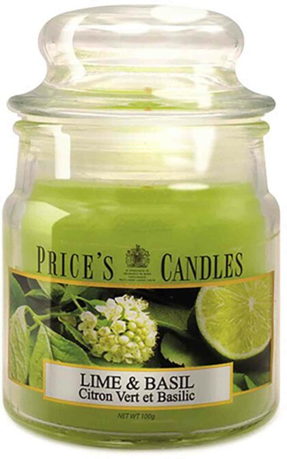 Vonná svíčka Price´s Candles Lime & Basil 100 g