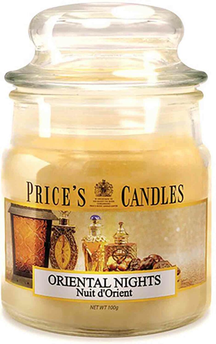 Price´s Candles Oriental Nights 100 g vonná svíčka příslušenství