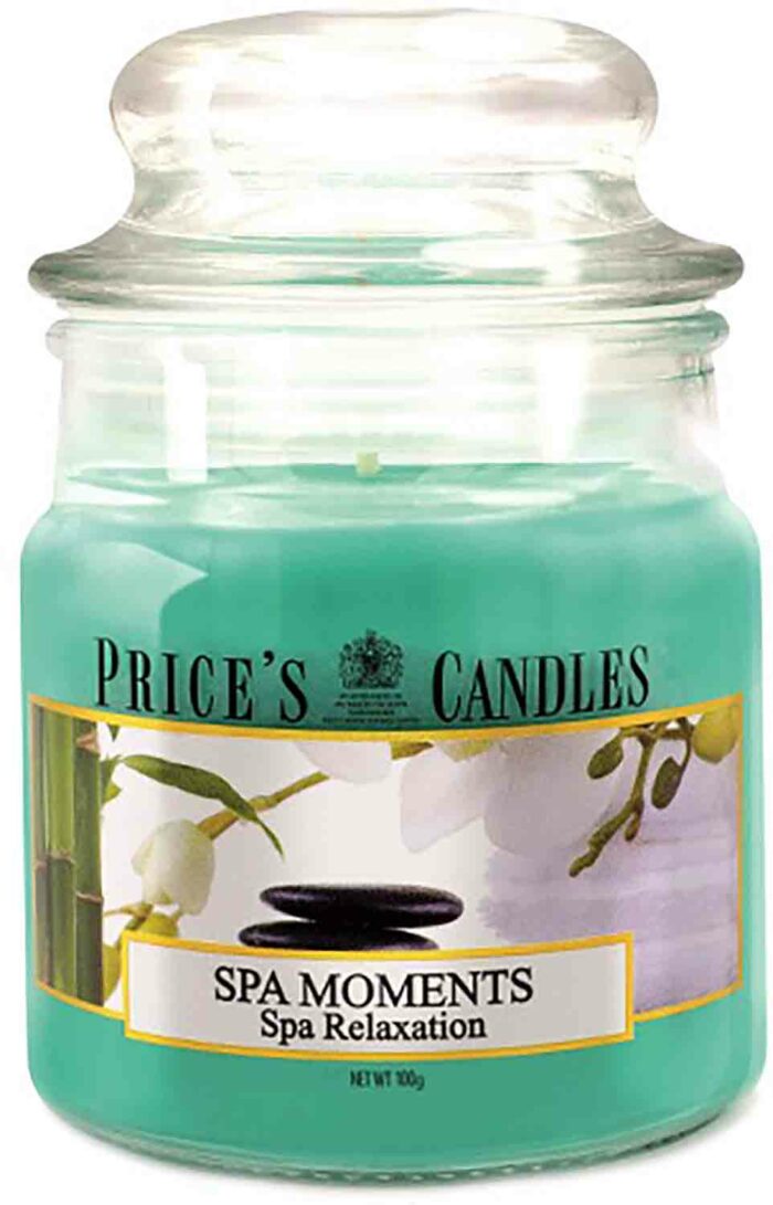 Price´s Candles Spa Moments 100 g vonná svíčka příslušenství