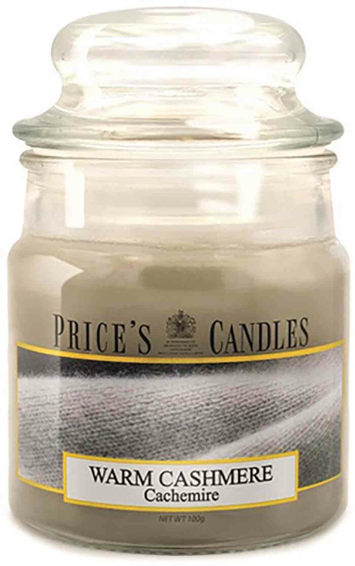 Price´s Candles Warm Cashmere 100 g vonná svíčka příslušenství