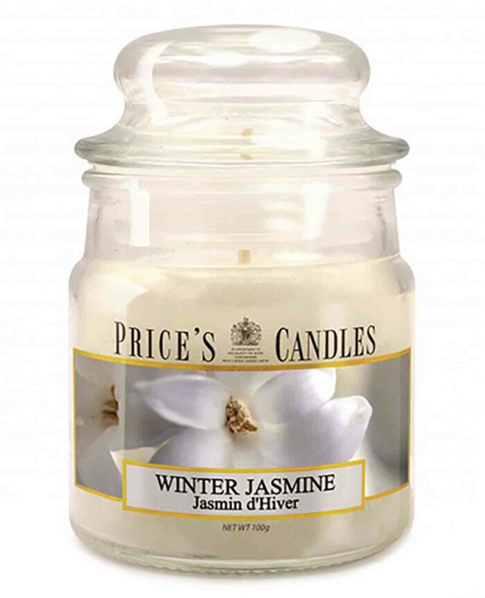 Price´s Candles Winter Jasmine 100 g vonná svíčka příslušenství