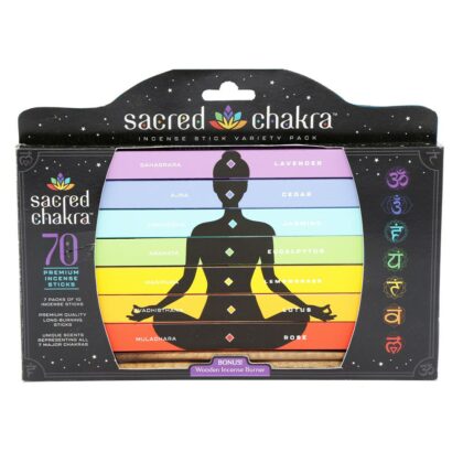 Sacred Chakra 70 kusů + stojánek vonné tyčinky