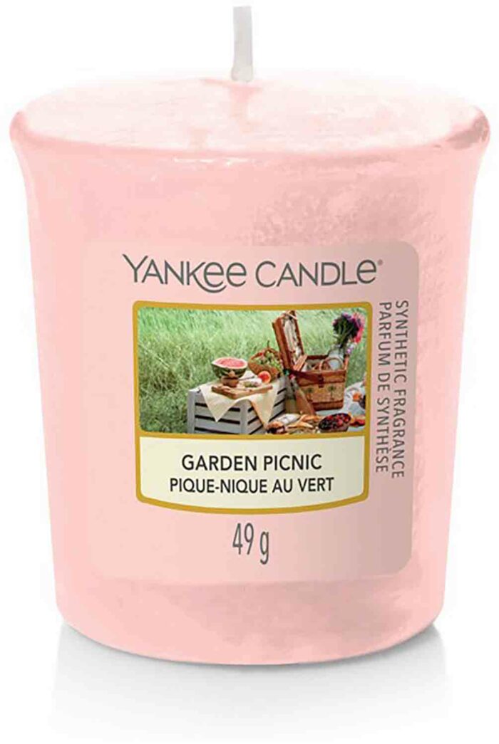 Votivní svíčka Yankee Candle Garden Picnic 49 g příslušenství