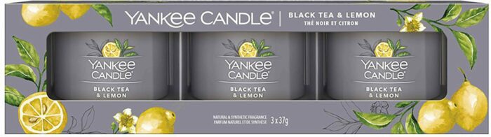 Yankee Candle Black Tea & Lemon sada votivních svíček příslušenství