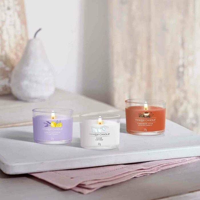 Yankee Candle Clean Cotton sada votivních svíček příslušenství