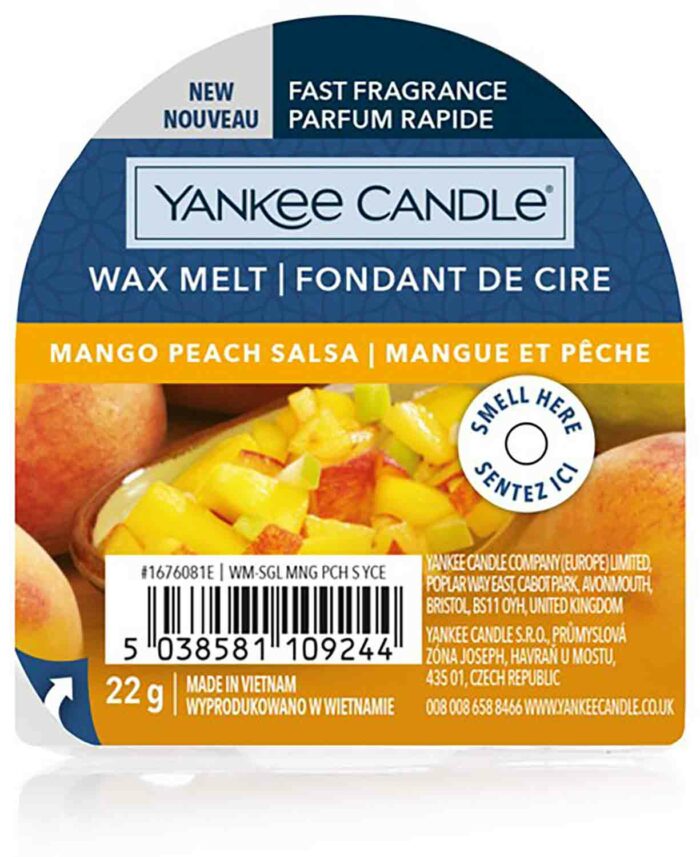 Yankee Candle Mango Peach Salsa 22g vonný vosk příslušenství