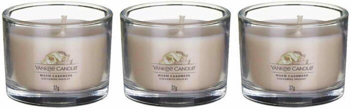 Yankee Candle Warm Cashmere sada votivních svíček příslušenství