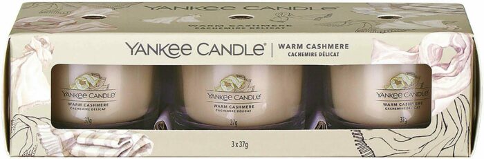 Yankee Candle Warm Cashmere sada votivních svíček příslušenství